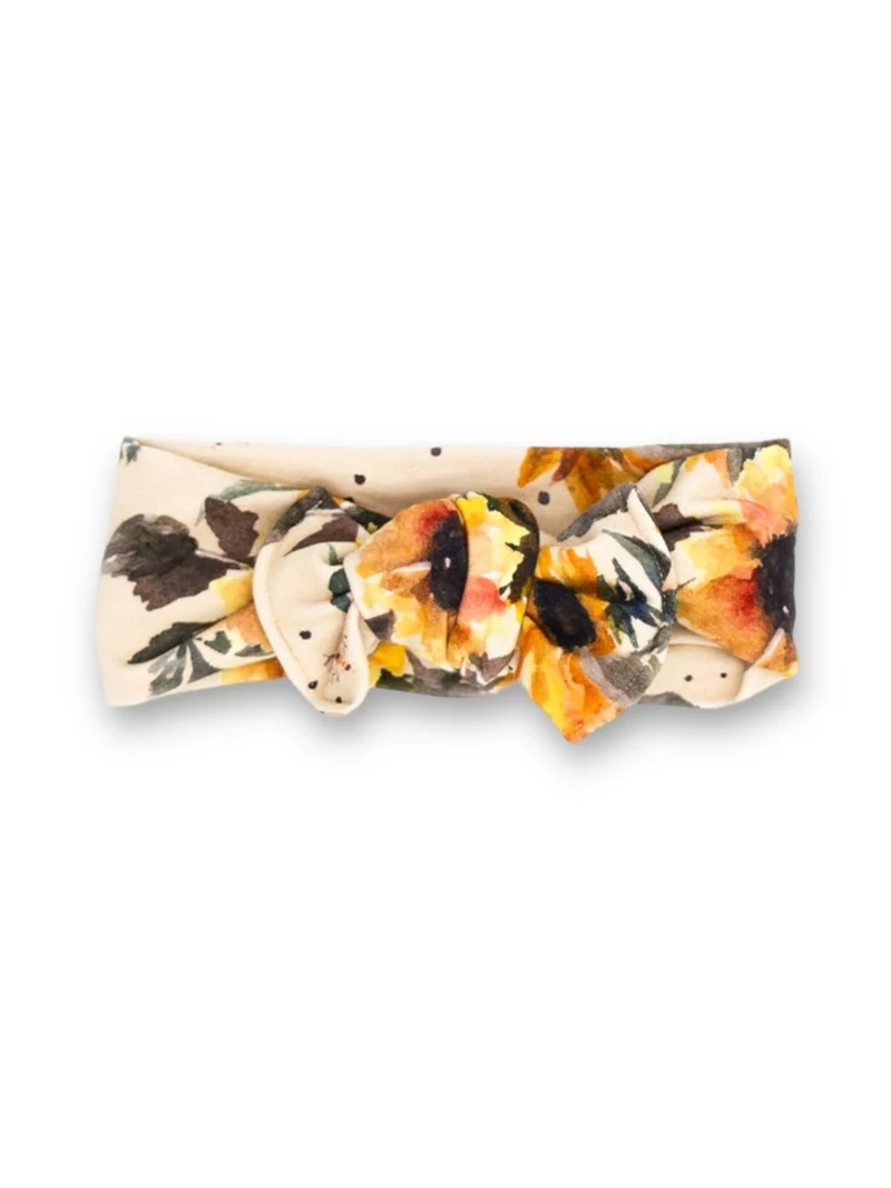 Bandeau boucle en bambou à nouer - Tournesol