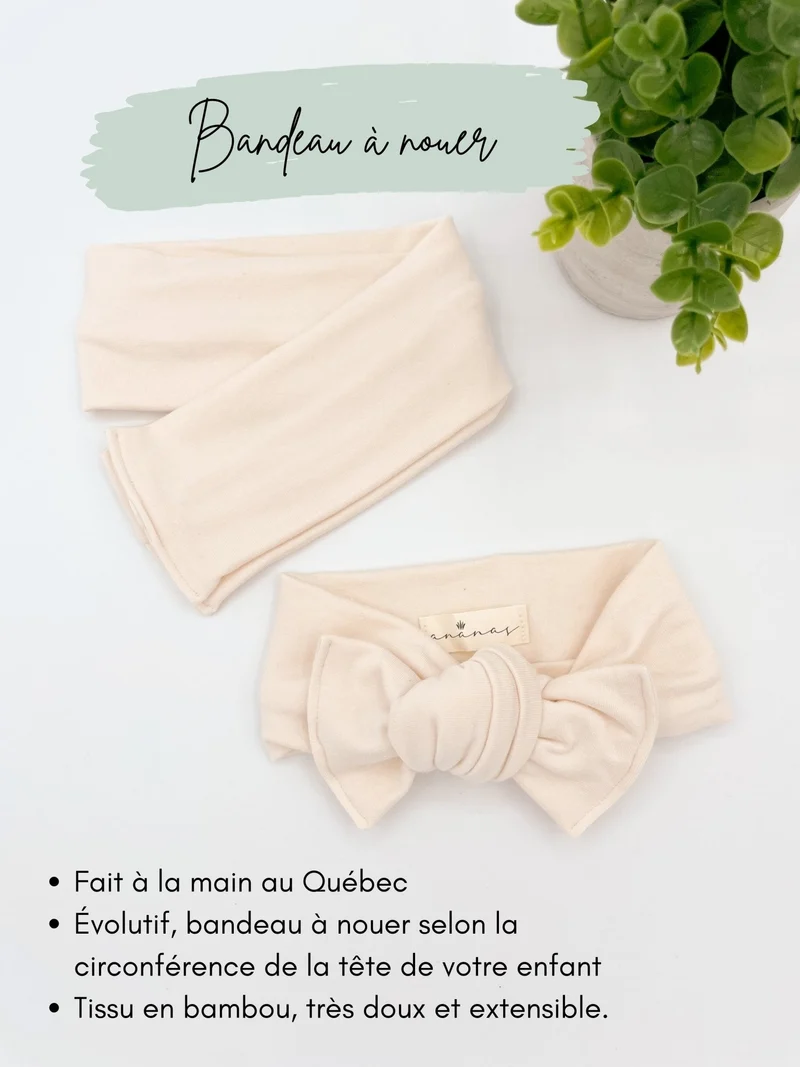 Bandeau boucle en bambou à nouer - Festif