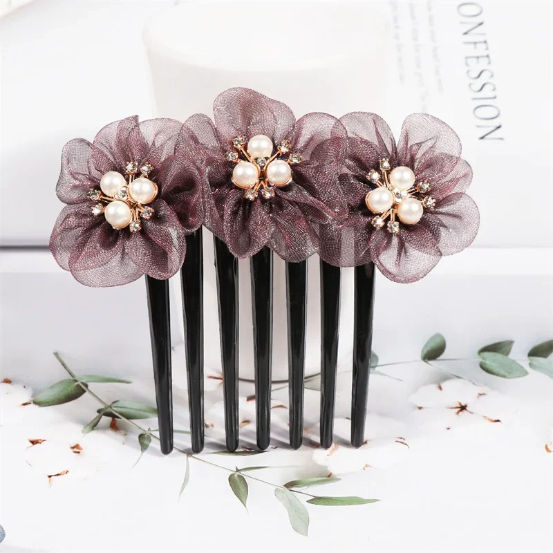 Peigne à cheveux - Fleurs Tissées