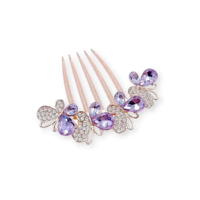 Peigne à cheveux - Papillon de Zircon