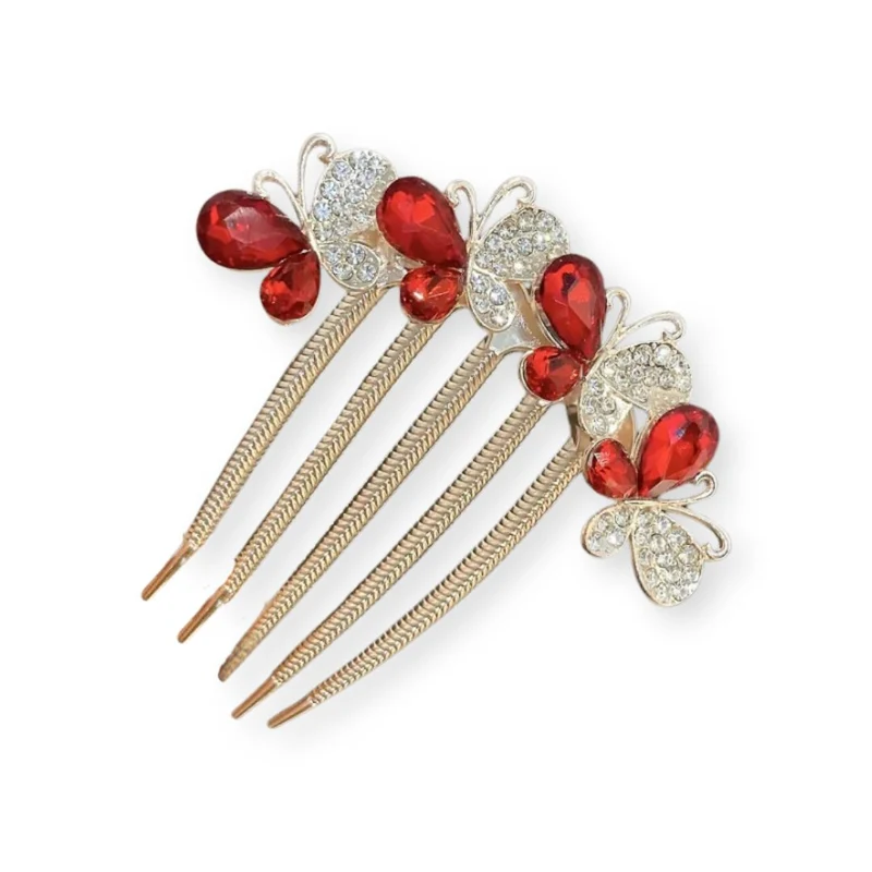 Peigne à cheveux - Papillon de Zircon