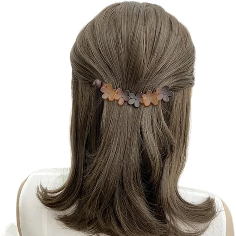 Pince à cheveux banane - Fleurs Alignées
