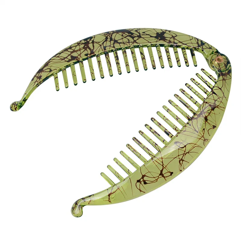Grande pince à cheveux banane - Duchesse Marbrée