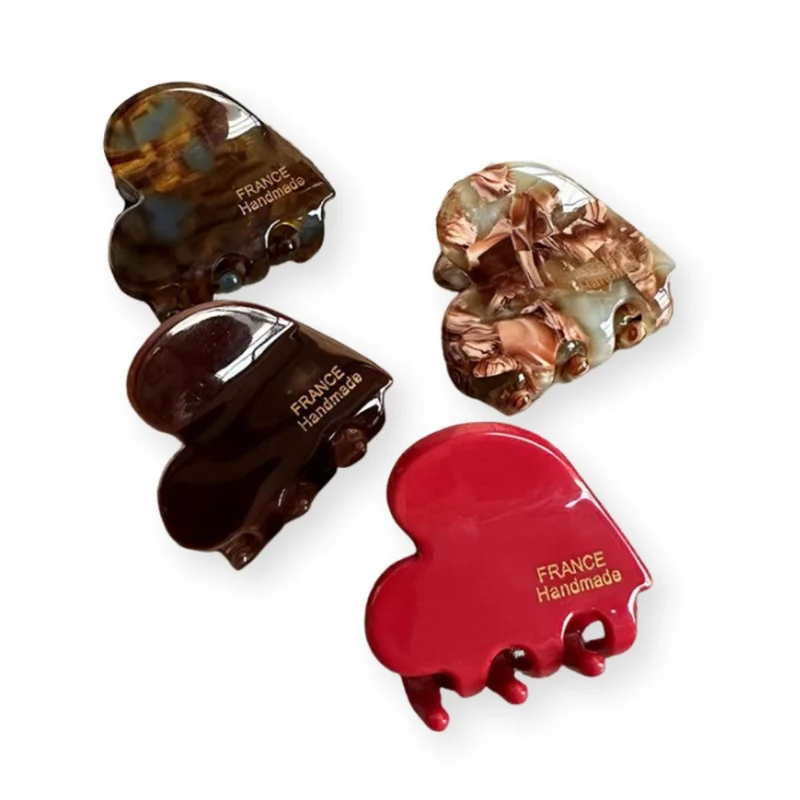 Mini pince à cheveux crabe – Coeur d’acétate