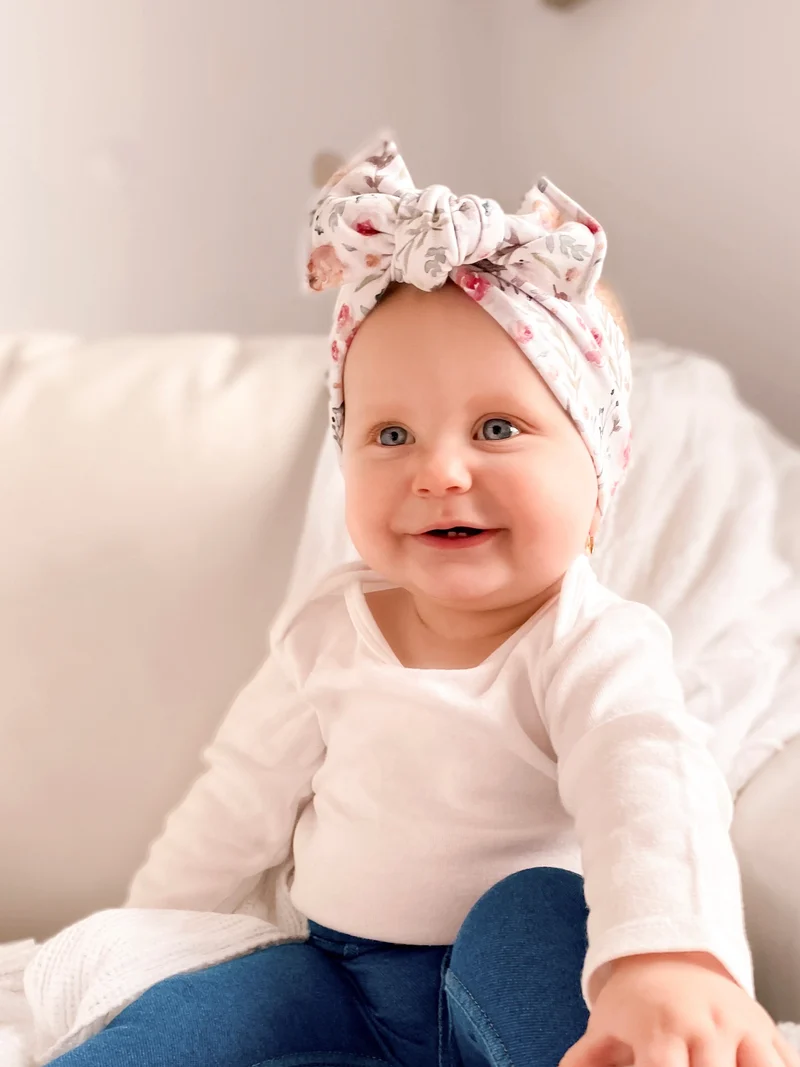 Bandeau boucle en bambou à nouer - Petit rosier