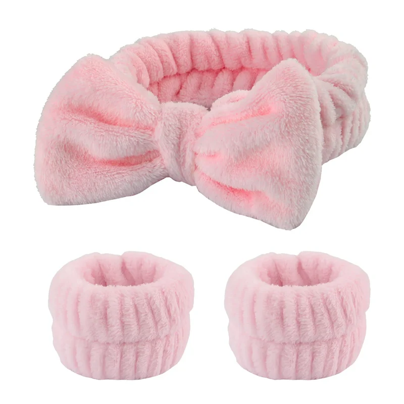 Kit soin visage – Bandeau nœud papillon & bracelets absorbants