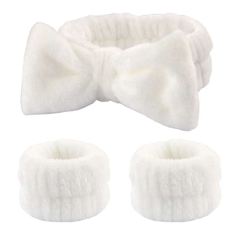 Kit soin visage – Bandeau nœud papillon & bracelets absorbants