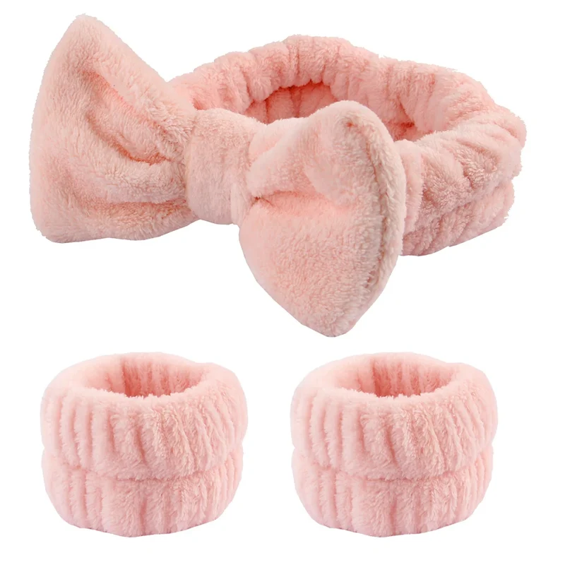 Kit soin visage – Bandeau nœud papillon & bracelets absorbants