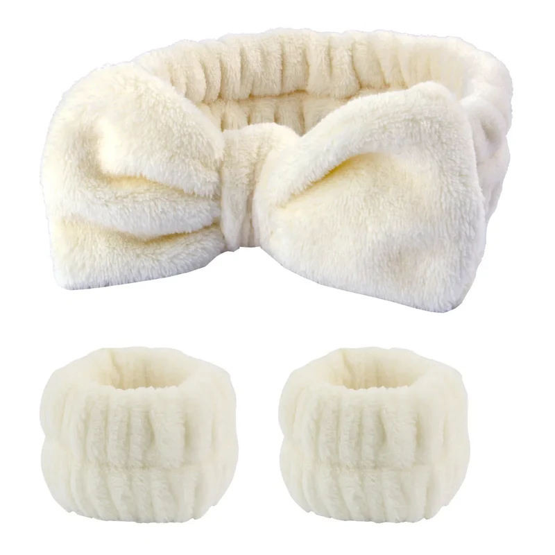 Kit soin visage – Bandeau nœud papillon & bracelets absorbants