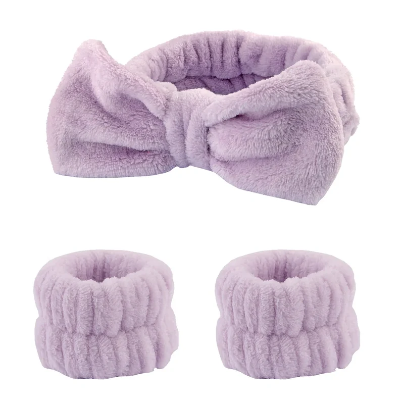 Kit soin visage – Bandeau nœud papillon & bracelets absorbants