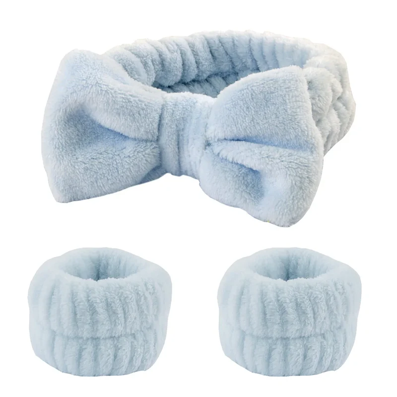 Kit soin visage – Bandeau nœud papillon & bracelets absorbants