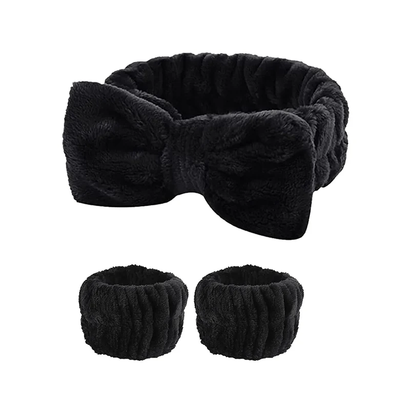 Kit soin visage – Bandeau nœud papillon & bracelets absorbants