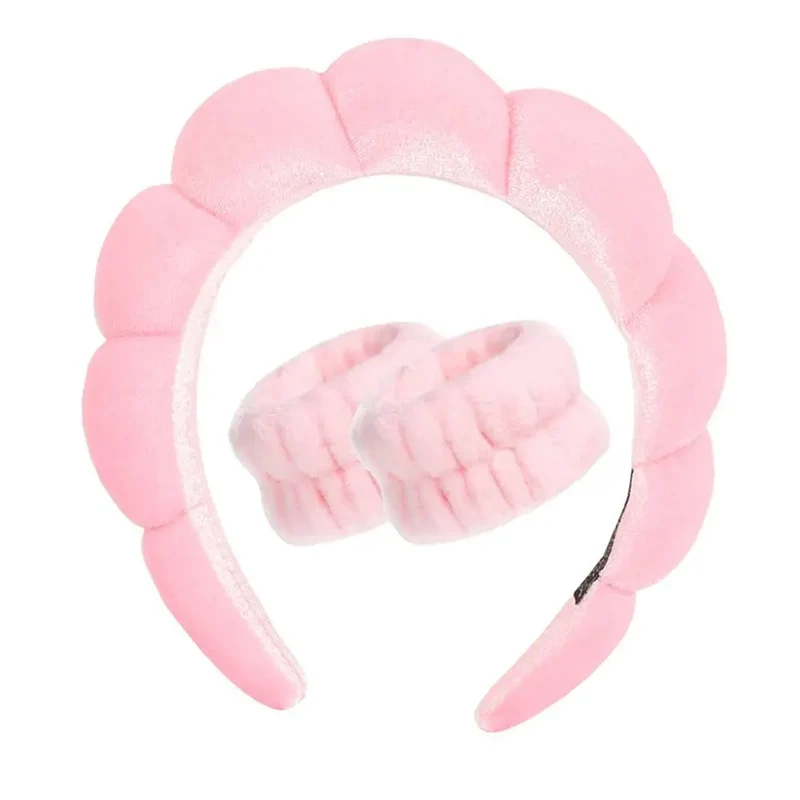 Kit soin visage : serre-tête éponge & bracelets absorbants