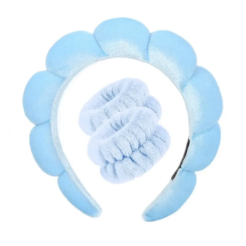 Kit soin visage : serre-tête éponge & bracelets absorbants