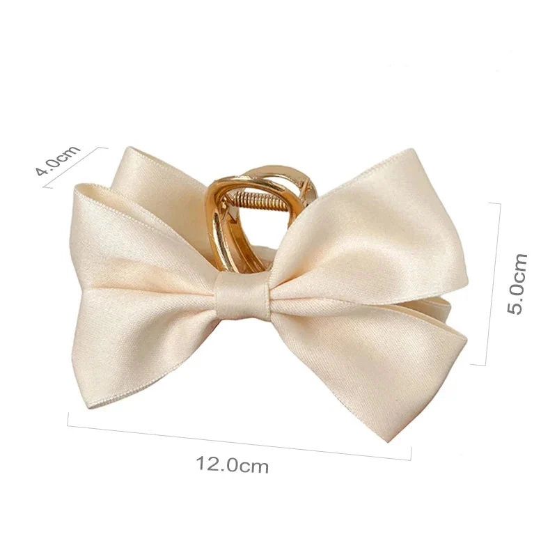 Barrette cheveux - Grand noeud papillon en soie coloré