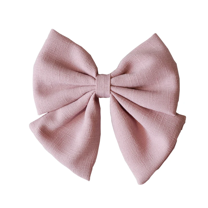 Barrette bébé – Grand nœud papillon en lin