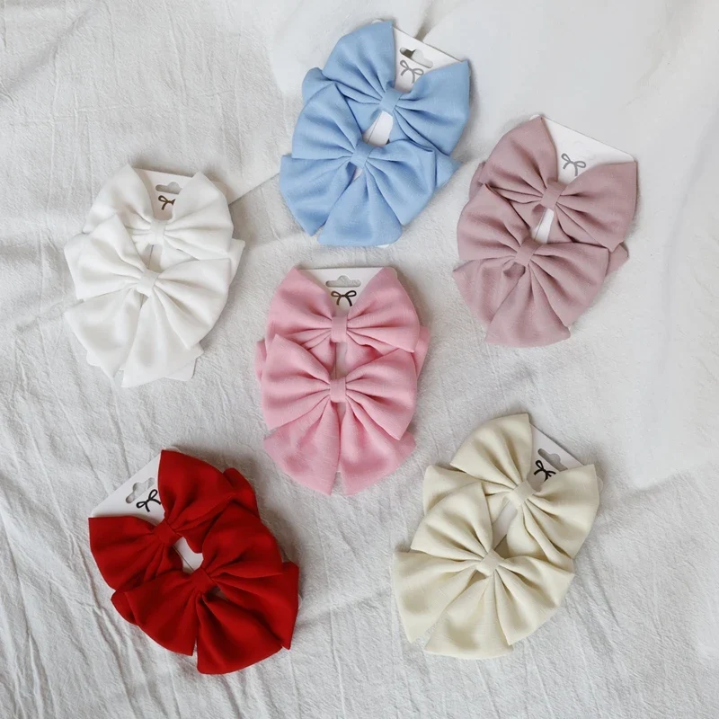 Barrette bébé – Grand nœud papillon en lin