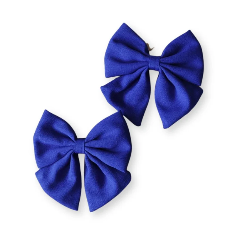 Barrette bébé – Grand nœud papillon en lin