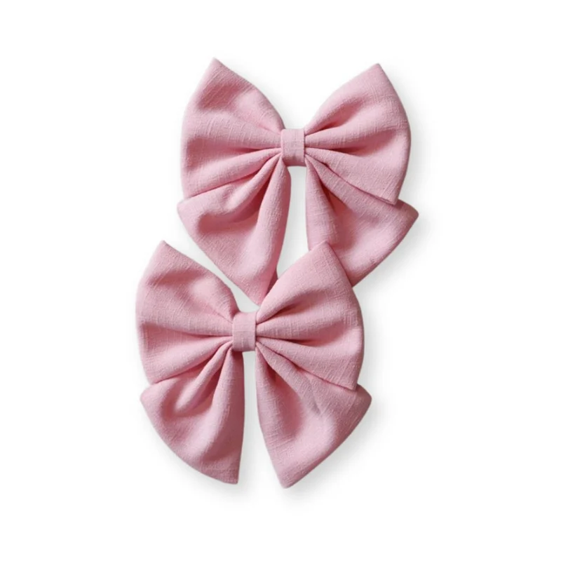 Barrette bébé – Grand nœud papillon en lin