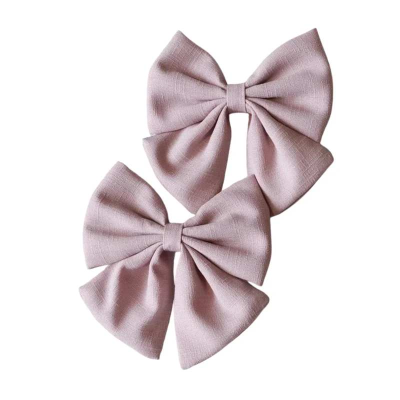 Barrette bébé – Grand nœud papillon en lin