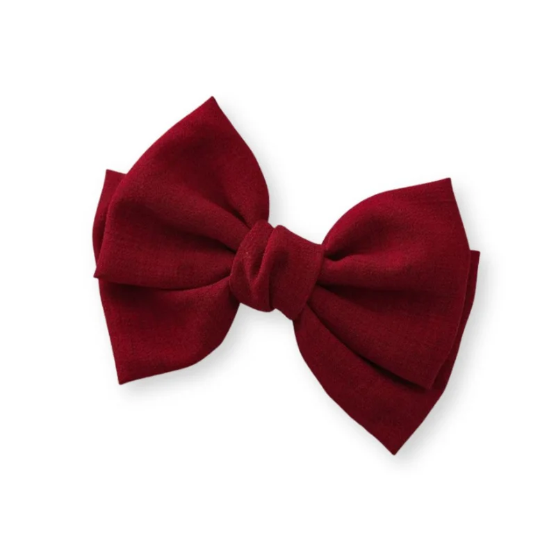 Barrette cheveux - Grand noeud papillon en lin