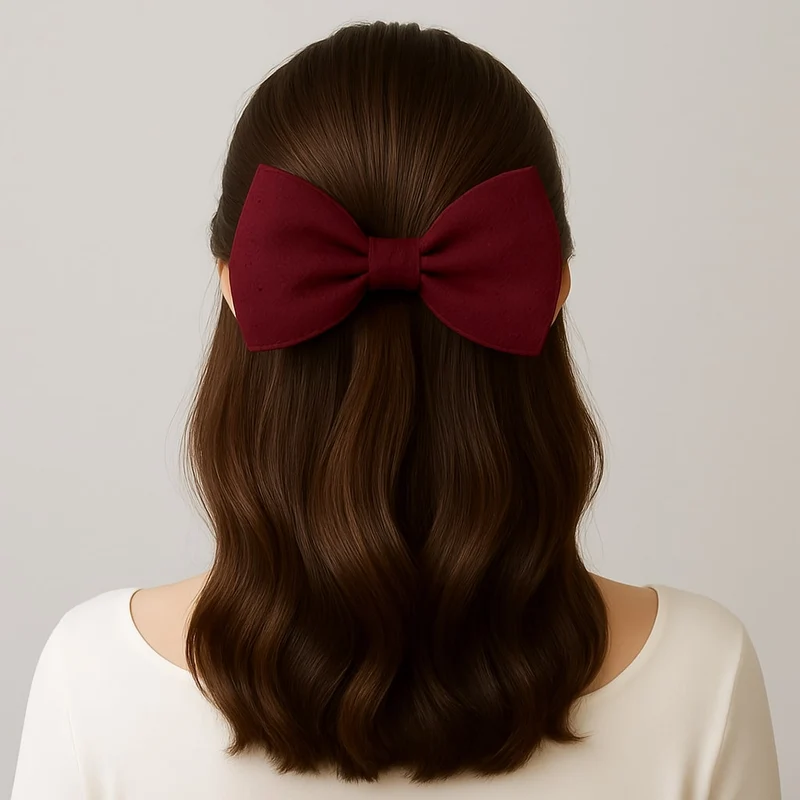 Barrette cheveux - Grand noeud papillon en lin