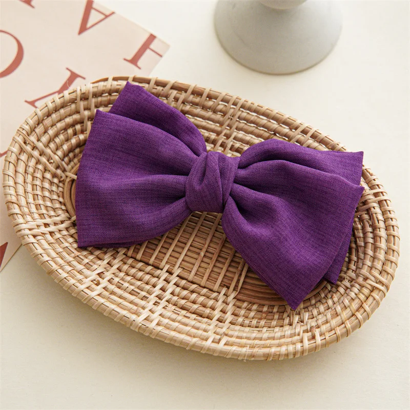 Barrette cheveux - Grand noeud papillon en lin
