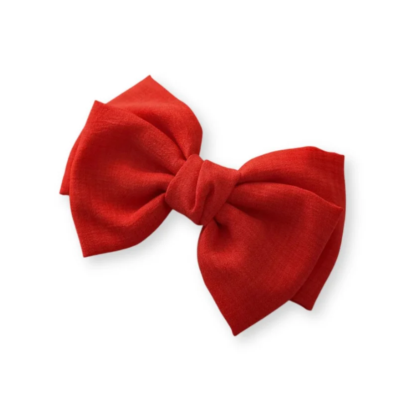 Barrette cheveux - Grand noeud papillon en lin