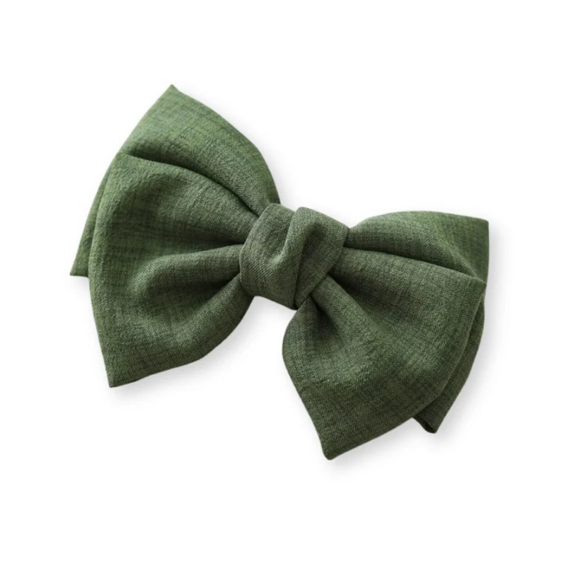 Barrette cheveux - Grand noeud papillon en lin