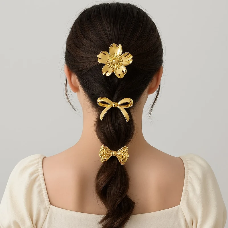 Élastique à cheveux – Dentelle Dorée