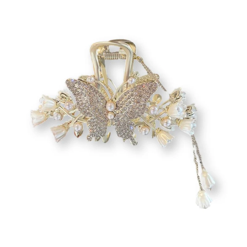 Pince à cheveux - Papillon Fleur de Lys