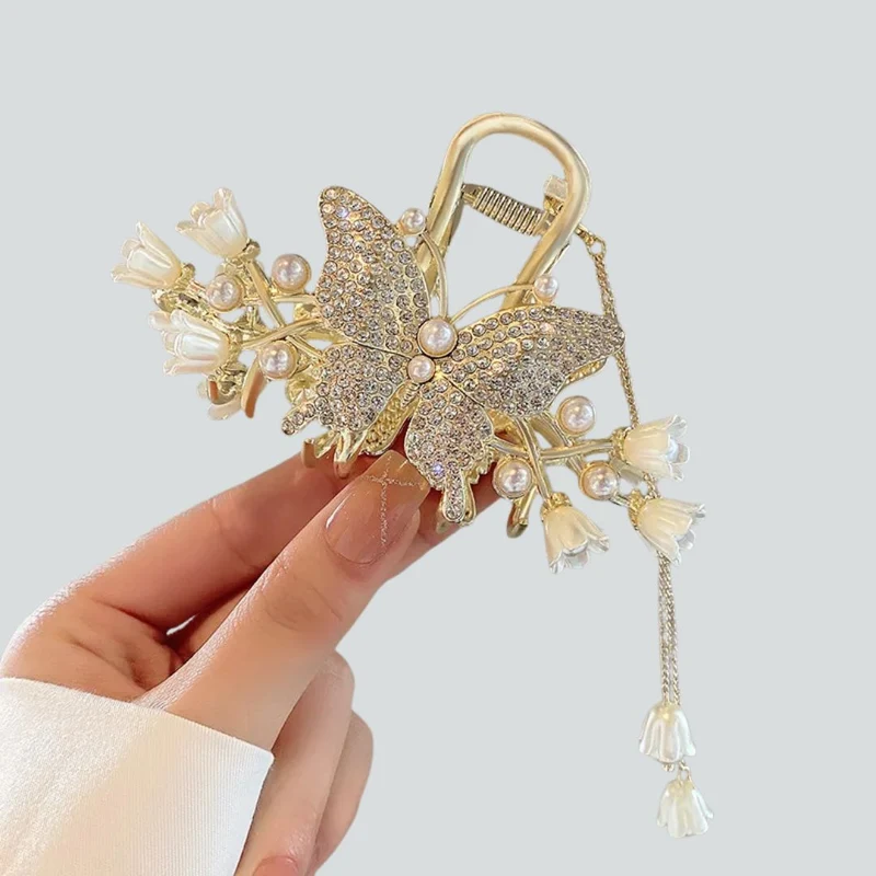 Pince à cheveux - Papillon Fleur de Lys