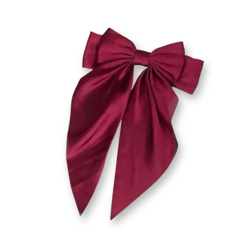 Barrette cheveux - Grand noeud en satin uni