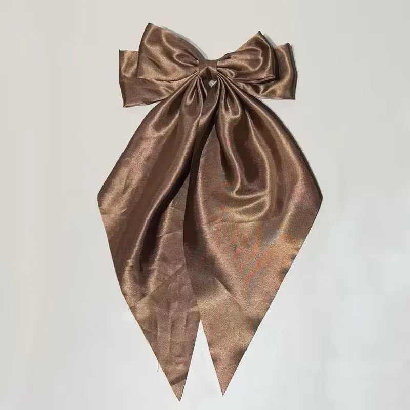 Barrette cheveux - Grand noeud en satin uni