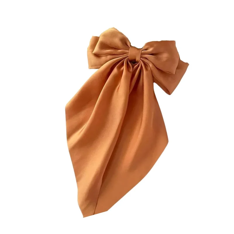 Barrette cheveux - Grand noeud en satin uni