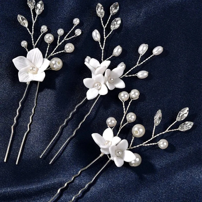 Épingle à cheveux 3 pièces - Jardin Nacré
