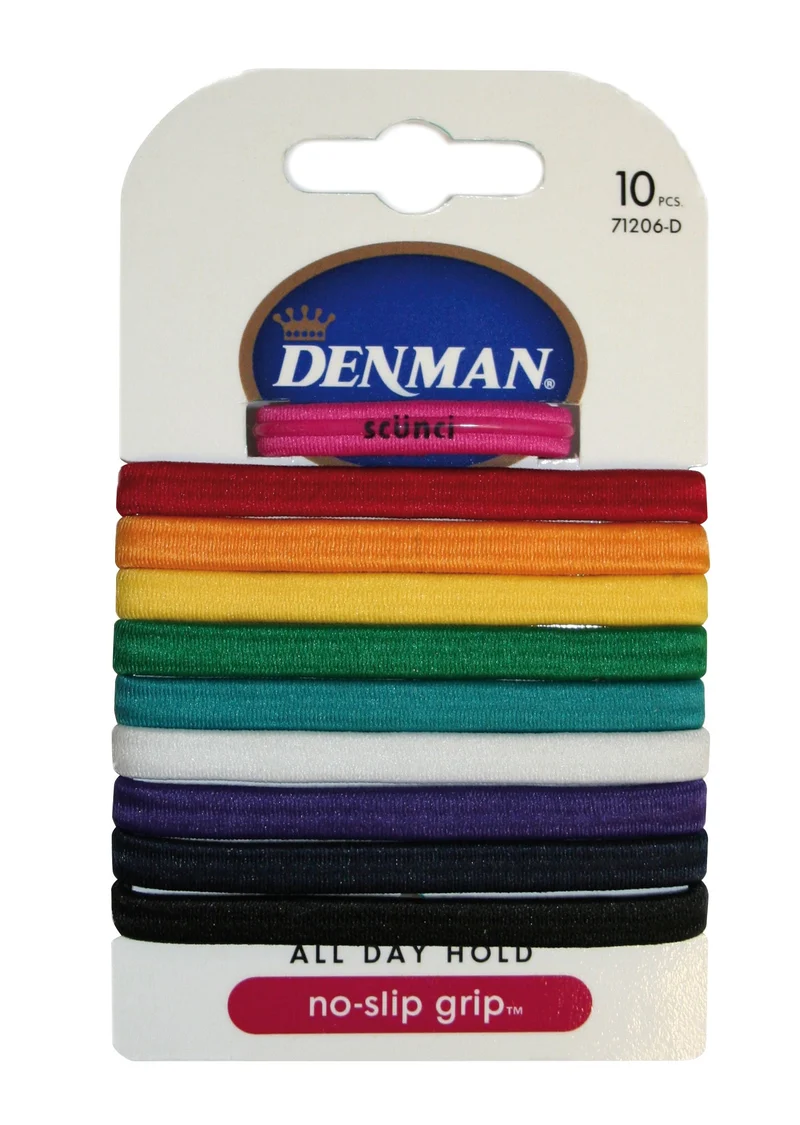 Elastiques cheveux antidérapants DENMAN assortis par 10