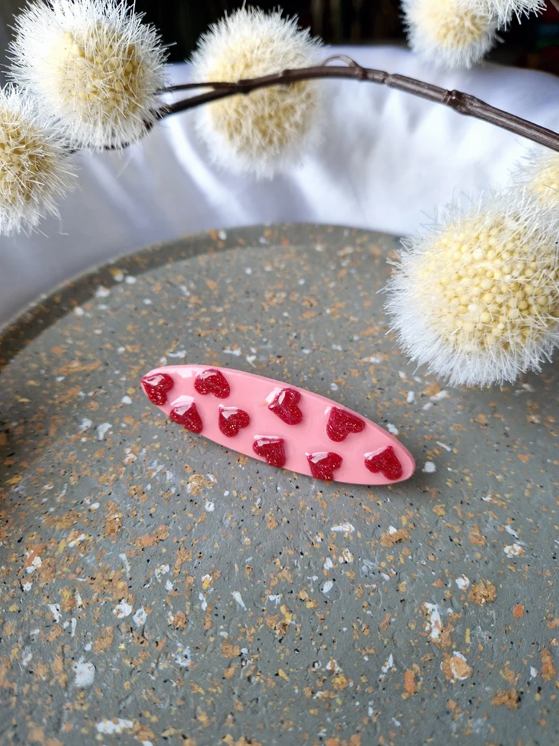 Barrette "Cœurs" (réservée Marine).