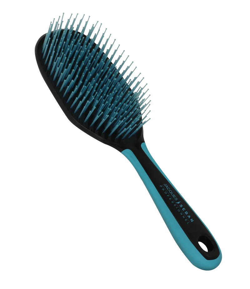 Brosse démêlante bicolore bleue picots nylon JACQUES SEBAN