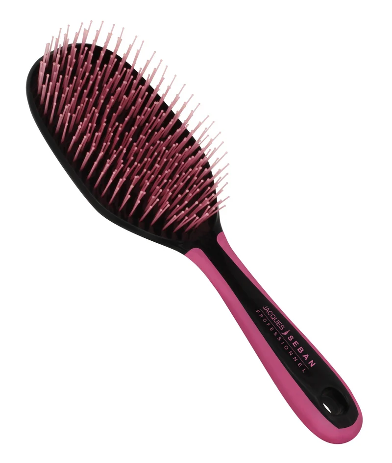 Brosse démêlante bicolore rose picots nylon JACQUES SEBAN