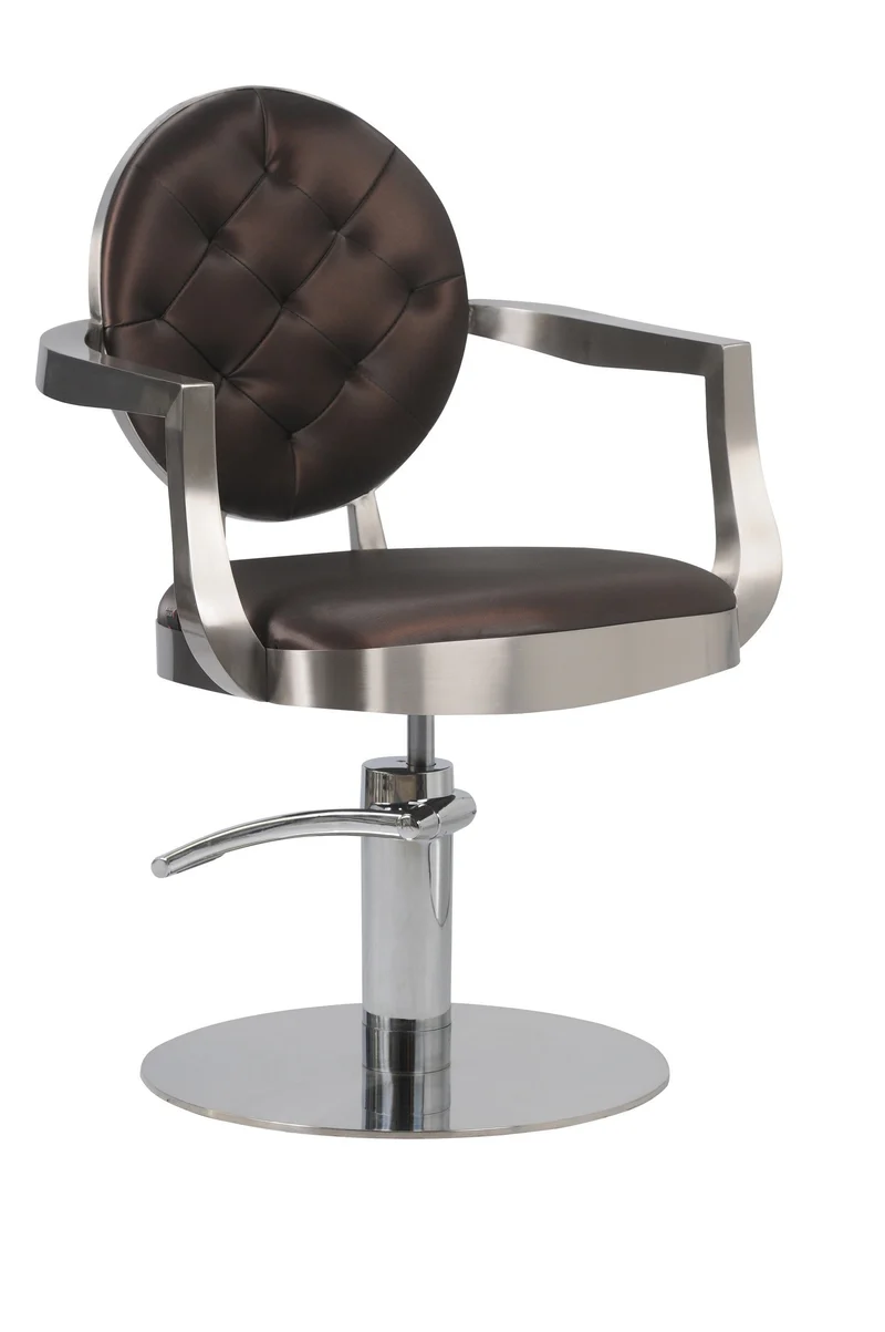 Fauteuil de coiffure OXFORD JACQUES SEBAN marron vieilli