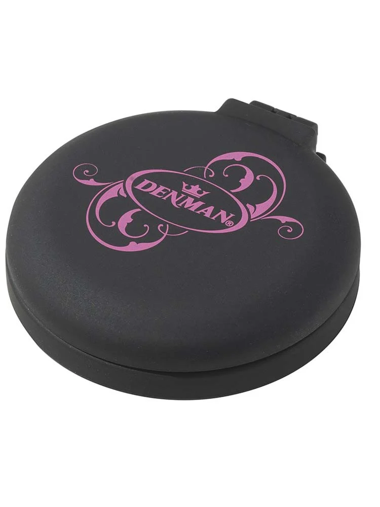 Brosse à cheveux de poche pliante POPPER noire avec miroir DENMAN