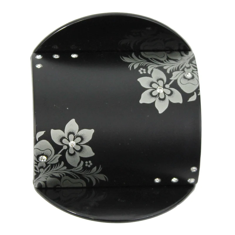 Pince cheveux medium avec strass REVOLUTION HAIR noir et argent