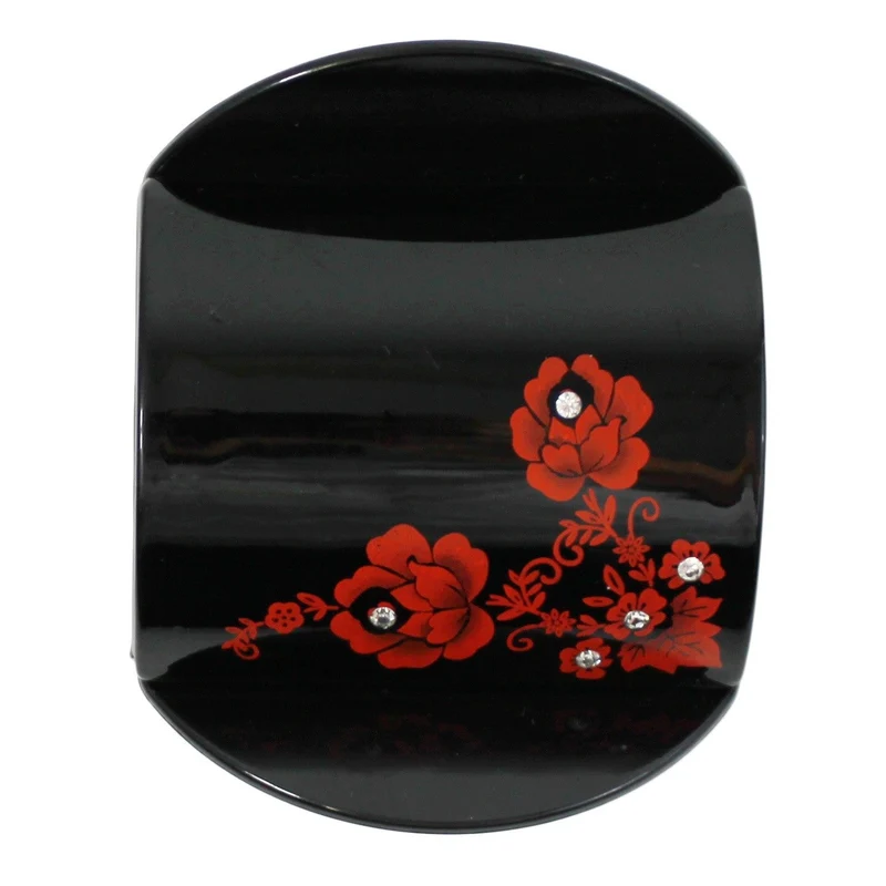 Pince cheveux medium avec strass REVOLUTION HAIR rouge et noir
