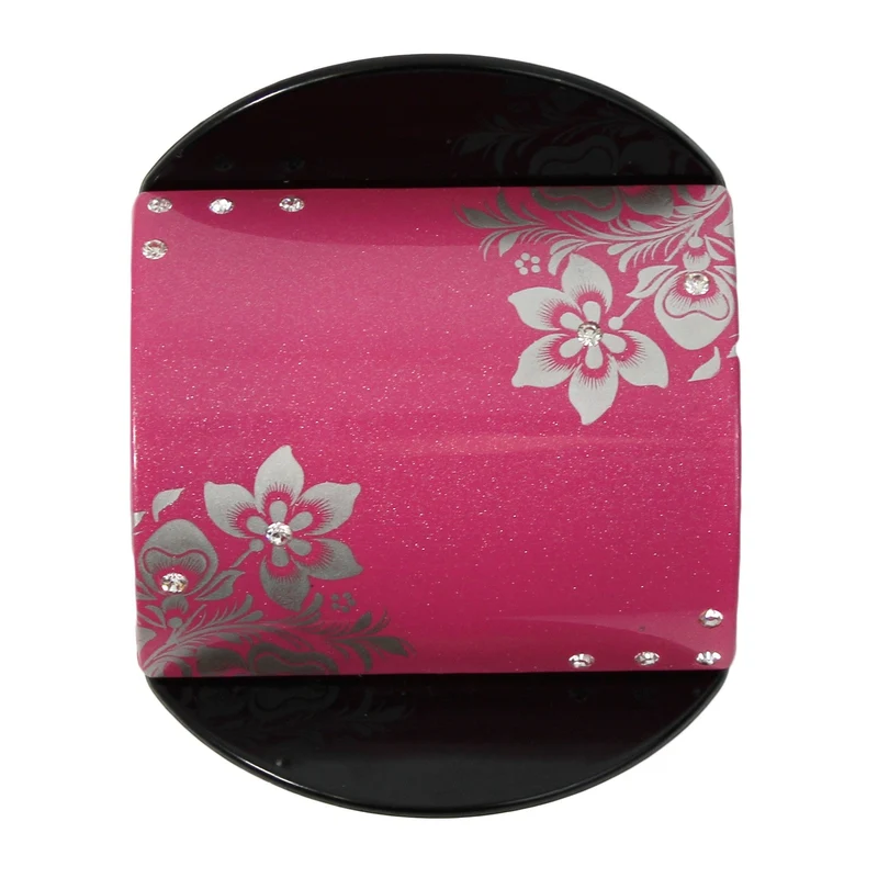 Pince cheveux medium avec strass REVOLUTION HAIR rose et argent