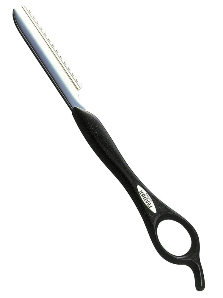 Rasoir de coiffeur Styling Color grand modèle FEATHER noir