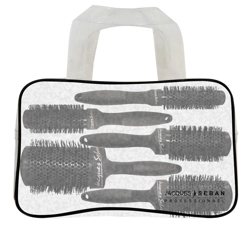 Trousse 6 brosses rondes professionnelles JACQUES SEBAN noir