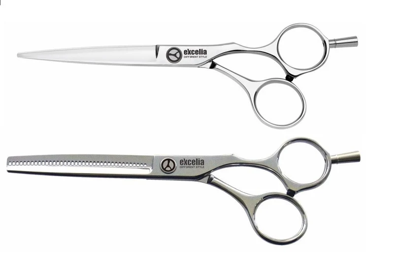 Duo ciseaux de coiffure désaxé EO-60 os taille 6'0 + sculpteur désaxé ET-60 OS T38B/os 38 dents taille 6'0 T-set EXCELIA KASHO