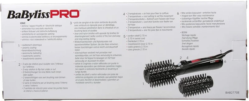 ROTATING 800 - Brosse Soufflante Rotative - Ionic | 2 brosses poils de sanglier Ø50 + Ø40mm