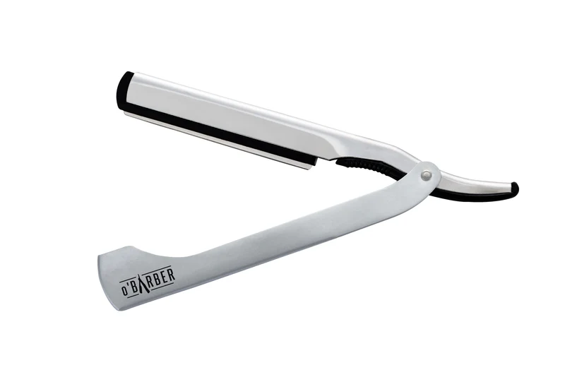 Rasoir à lame manche acier + 10 lames O'BARBER